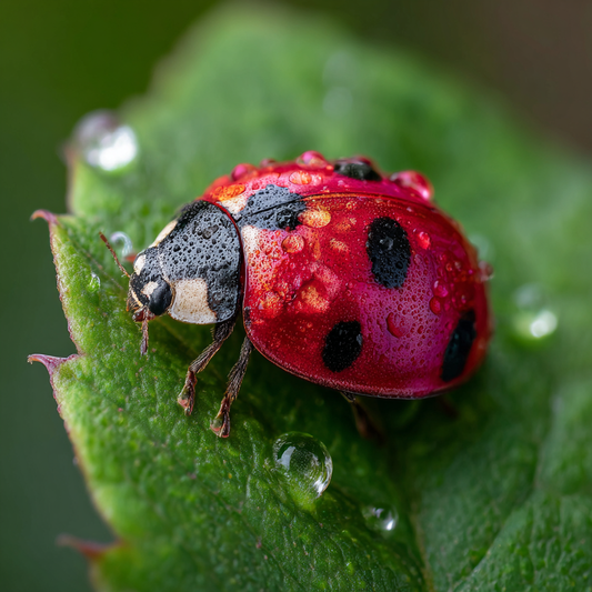 Nyckelpiga på ett löv - Diamantmålning