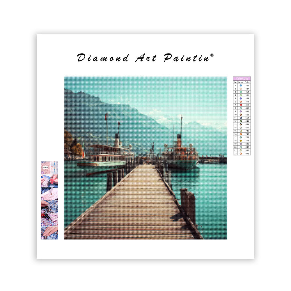 Brienzsjöns schweiziska docka - Diamantmålning