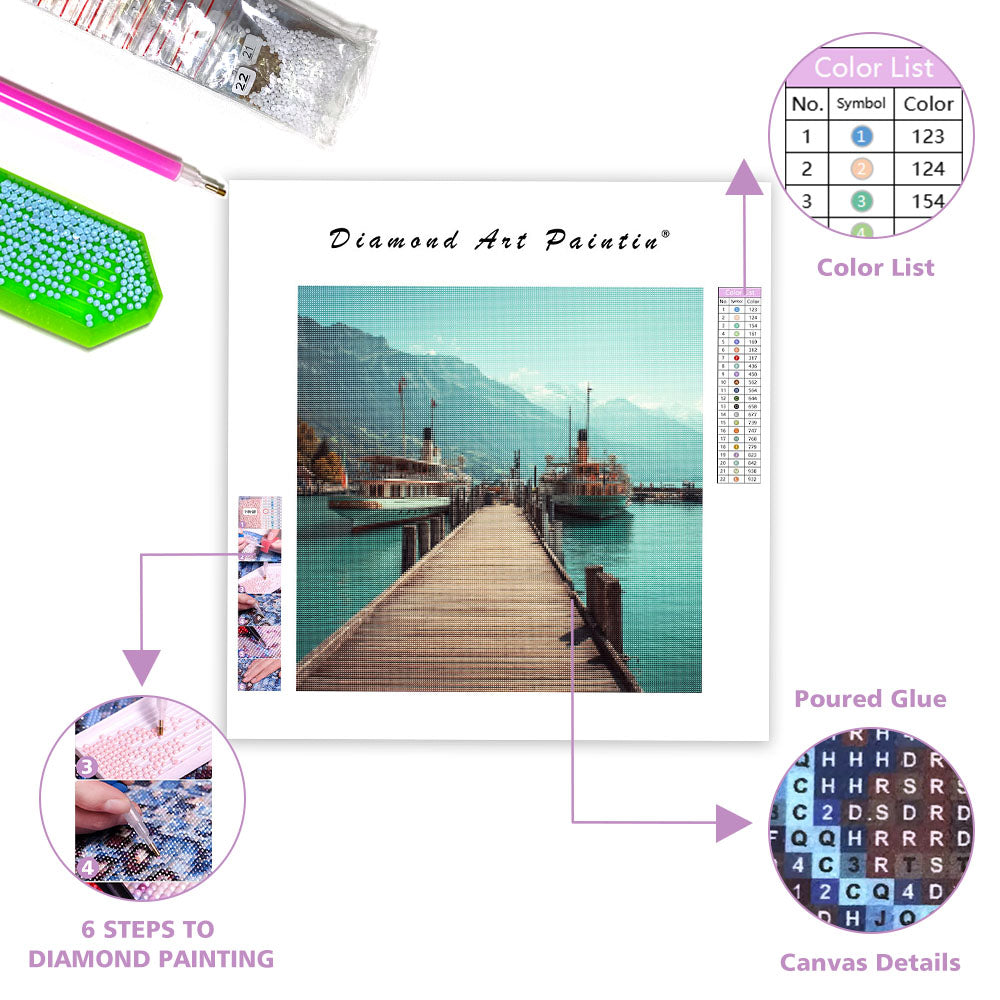 Brienzsjöns schweiziska docka - Diamantmålning