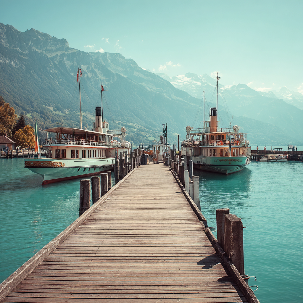 Brienzsjöns schweiziska docka - Diamantmålning