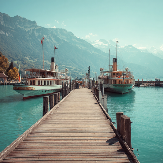 Brienzsjöns schweiziska docka - Diamantmålning