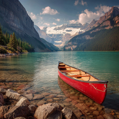 Lake Louise Emerald Canoe - Diamantmålning