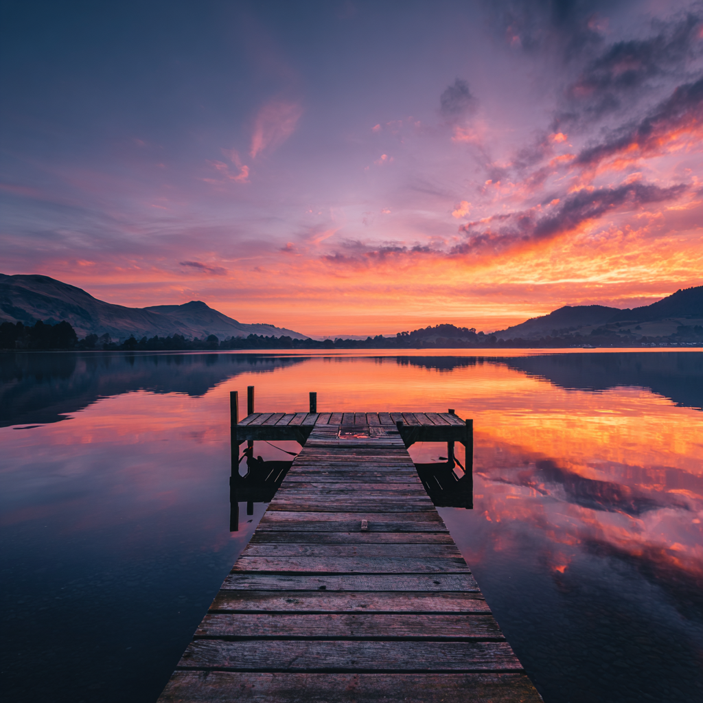 Sjöns solnedgångsljus - Diamantmålning