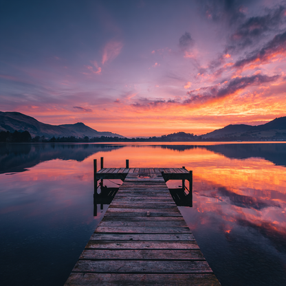 Sjöns solnedgångsljus - Diamantmålning