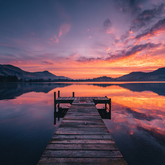 Sjöns solnedgångsljus - Diamantmålning