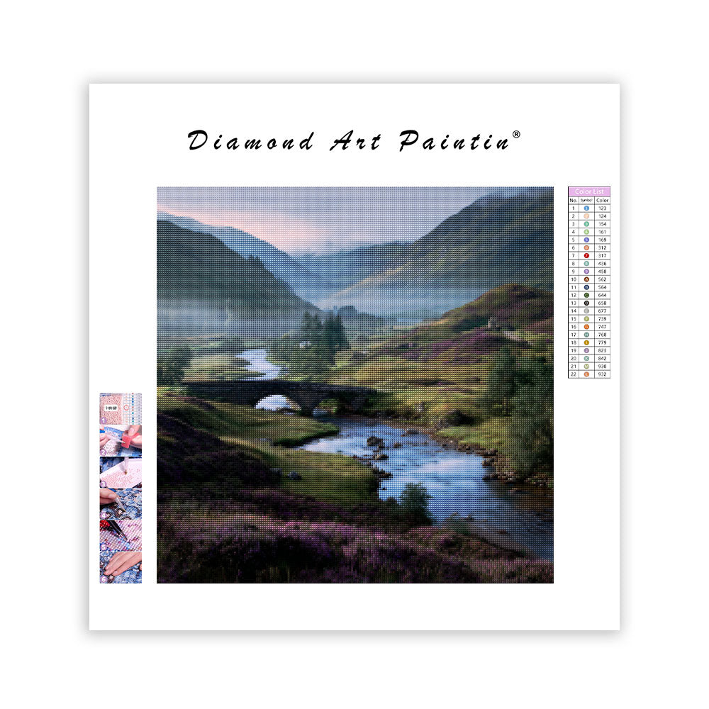 Dimmig skotsk höglandsdal - Diamantmålning