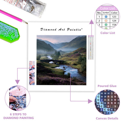Dimmig skotsk höglandsdal - Diamantmålning