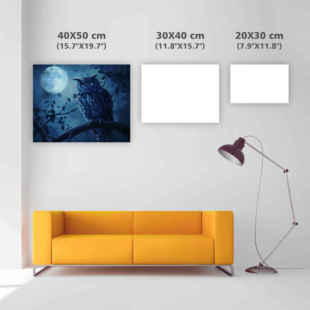 Månbelyst ugglaskådare - Diamantmålning