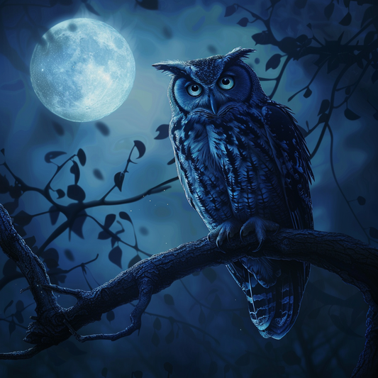 Månbelyst ugglaskådare - Diamantmålning