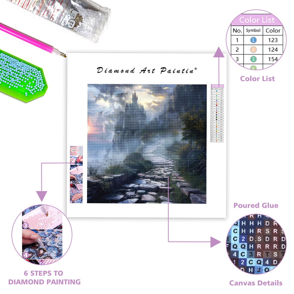 Mystisk slottsstig - Diamantmålning