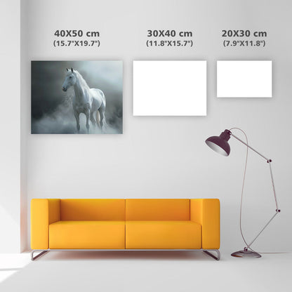 Mystisk häst i dimma - Diamantmålning