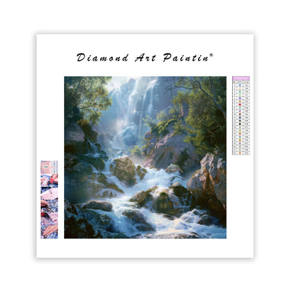 Mystisk vattenfallsljus - Diamantmålning