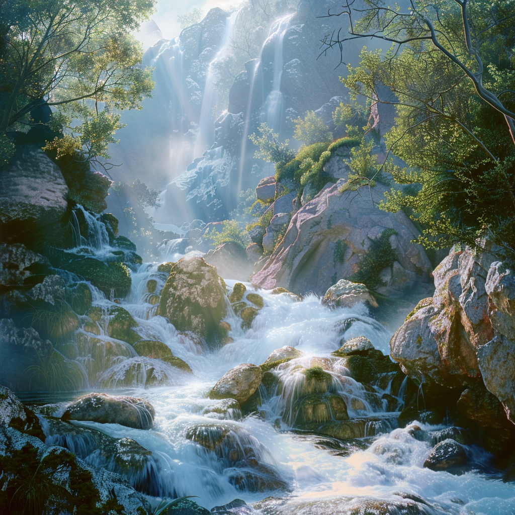 Mystisk vattenfallsljus - Diamantmålning