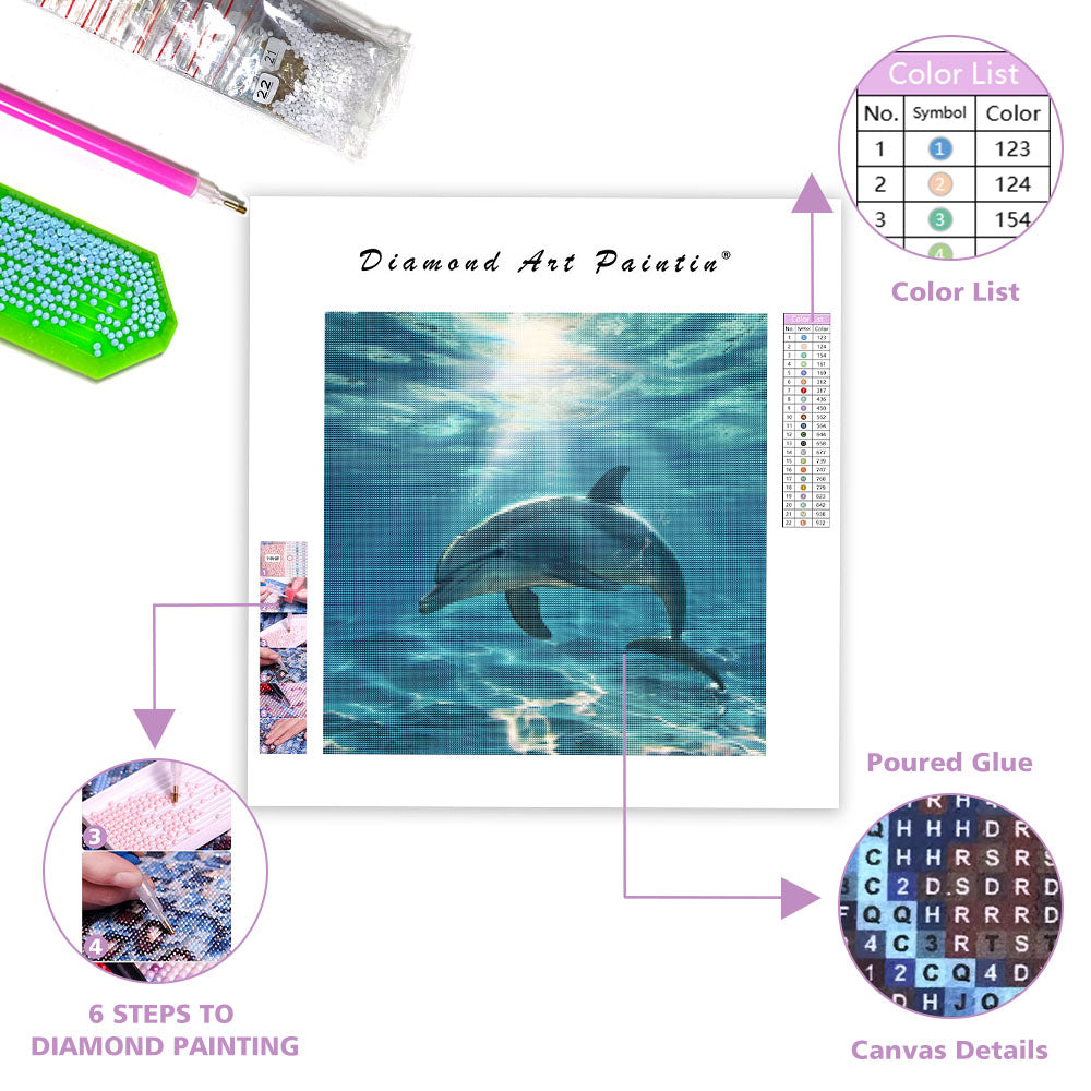 Ocean Dolphin Flow - Diamantmålning