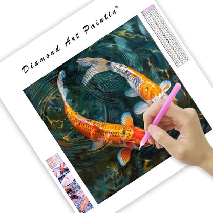 Fridfull Koi Harmoni - Diamantmålning