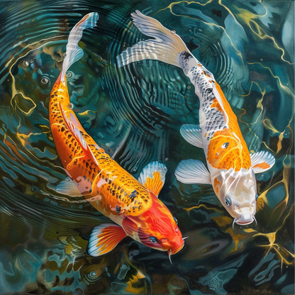 Fridfull Koi Harmoni - Diamantmålning