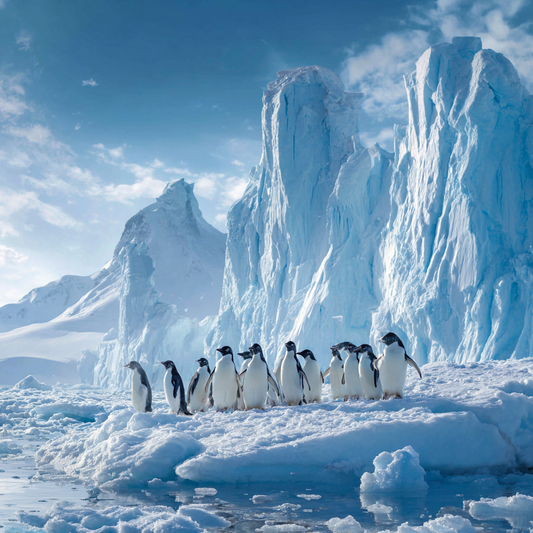 Pingvinkoloni på Antarktisk is - Diamantmålning