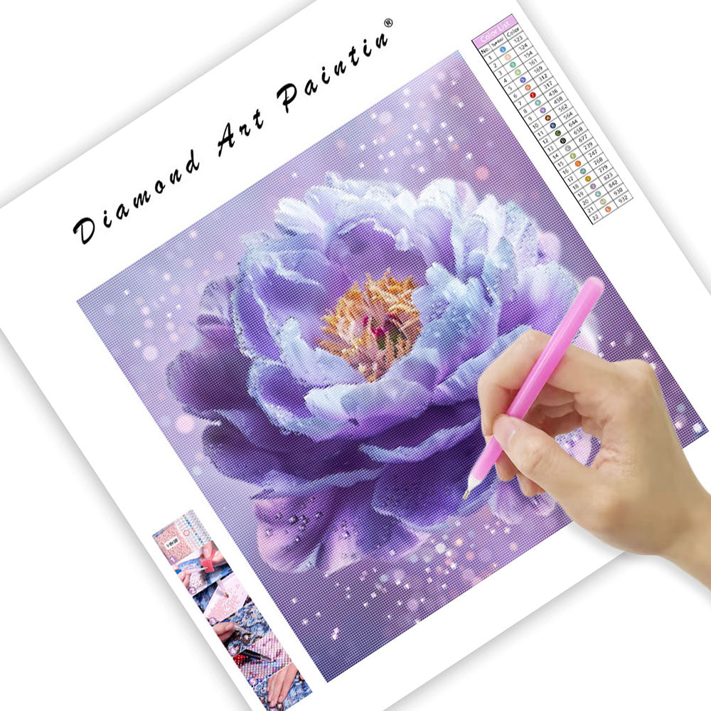 Lila pion - Diamantmålning