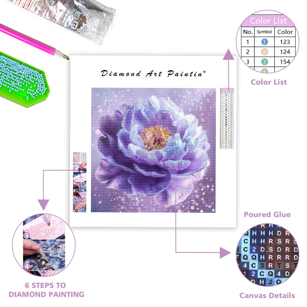 Lila pion - Diamantmålning