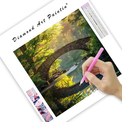 Flodbro i dagsljus - Diamantmålning