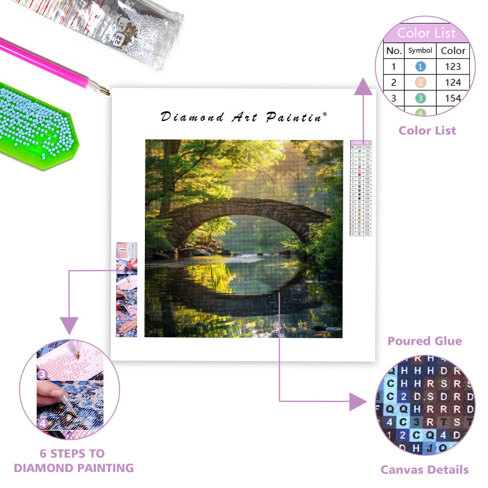 Flodbro i dagsljus - Diamantmålning