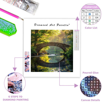 Flodbro i dagsljus - Diamantmålning