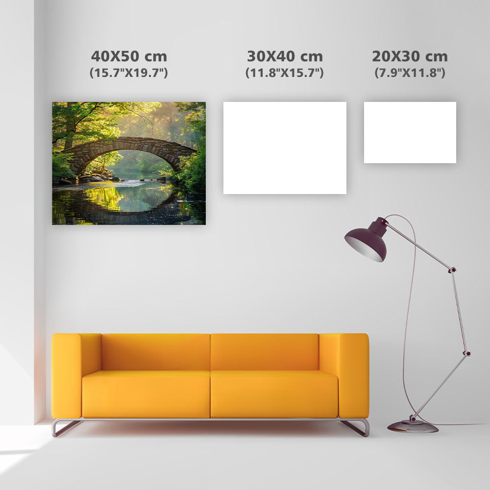 Flodbro i dagsljus - Diamantmålning