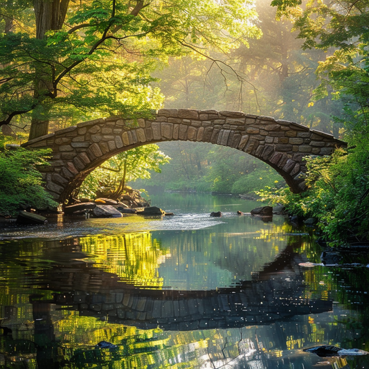 Flodbro i dagsljus - Diamantmålning