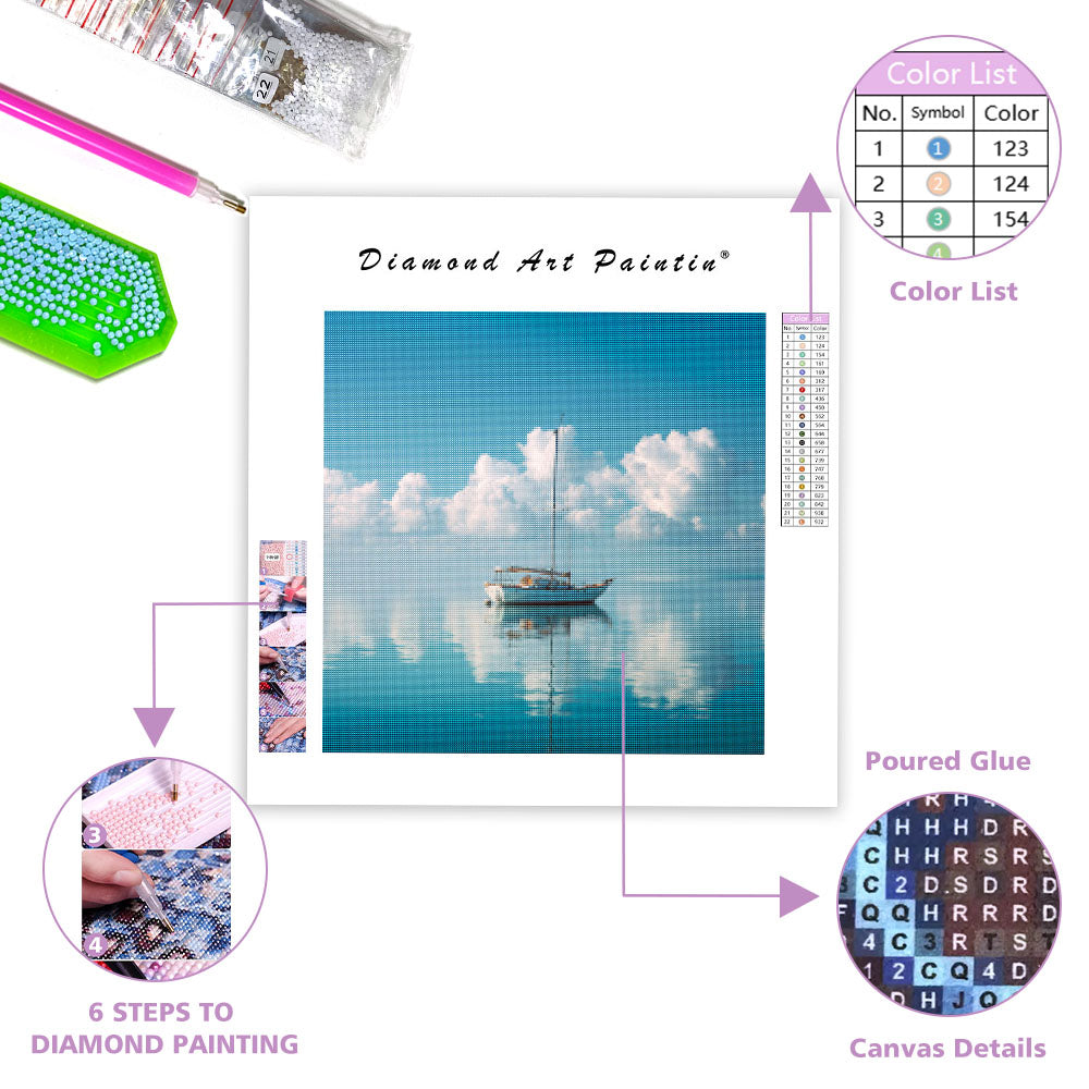 Segling i lugn och ro - Diamantmålning