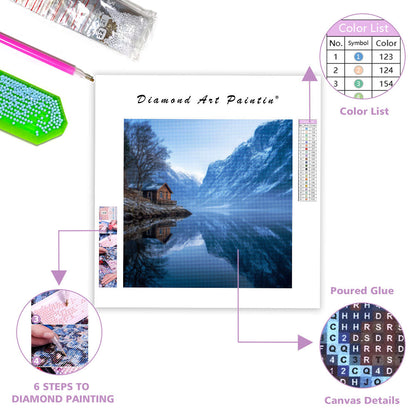 Fridfull norsk fjordmorgon - Diamantmålning