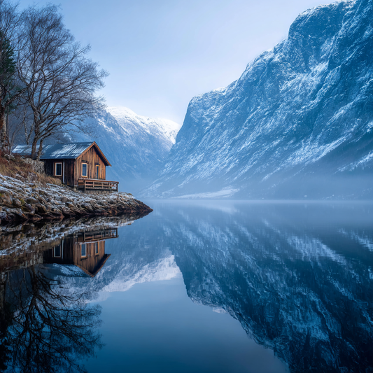 Fridfull norsk fjordmorgon - Diamantmålning