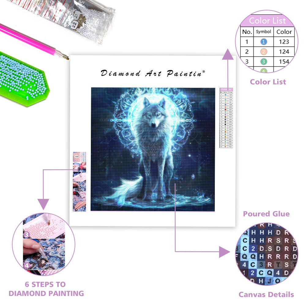 Spirit Wolf Totem - Diamantmålning