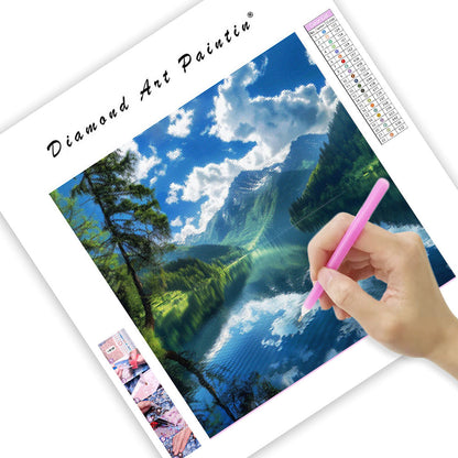 Lugn bergssjö - Diamantmålning