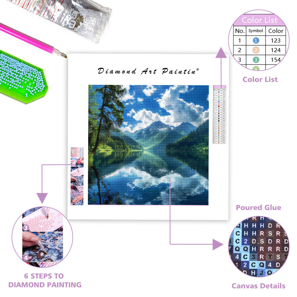 Lugn bergssjö - Diamantmålning