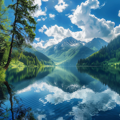 Lugn bergssjö - Diamantmålning