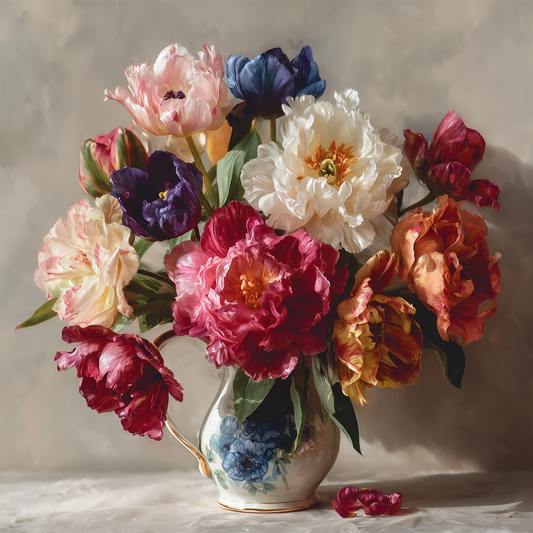 Överflöd av livfull blomning - Diamantmålning