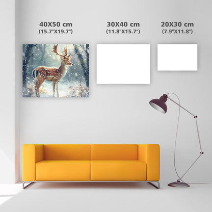 Vinterblommande hjort - Diamantmålning