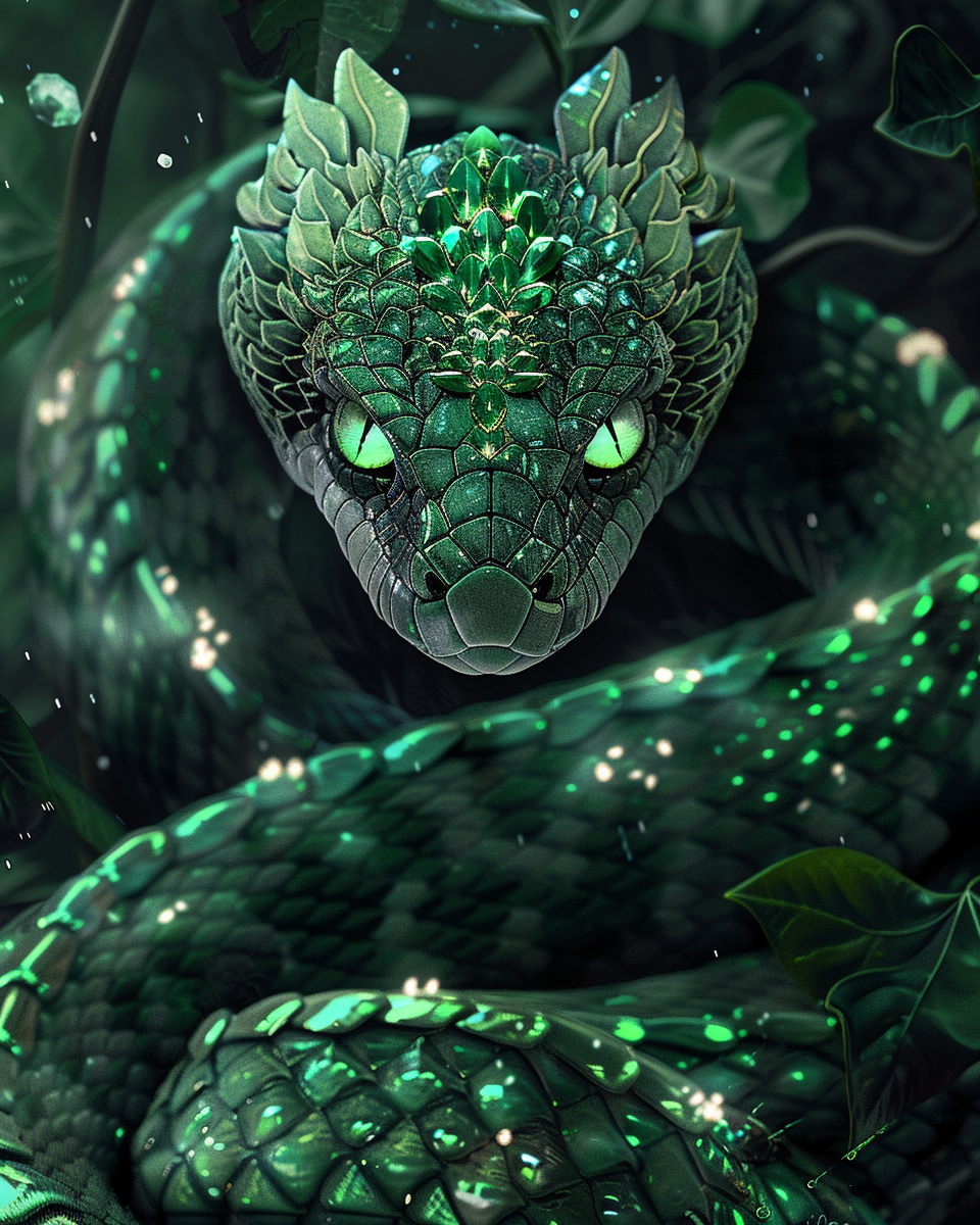 Dark fantasy Venom Queen portrait in diamond painting art