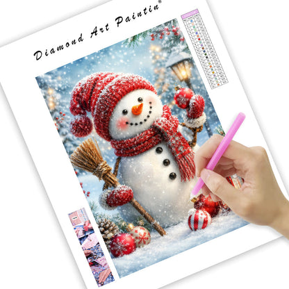 Glada snögubbshälsningar – Diamantmålning