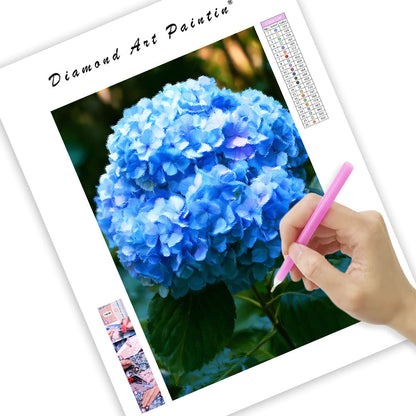 Blå hortensia – Diamantmålning