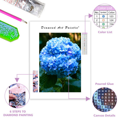 Blå hortensia – Diamantmålning