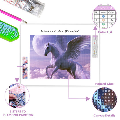 Pegasus i månsken – Diamantmålning