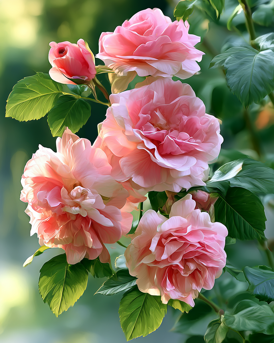 Rosa rosor – Diamantmålning