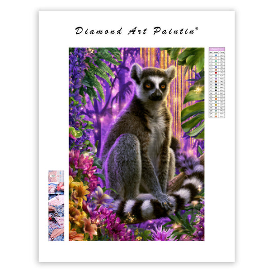 Regnbågsfärgad lemur – Diamantmålning