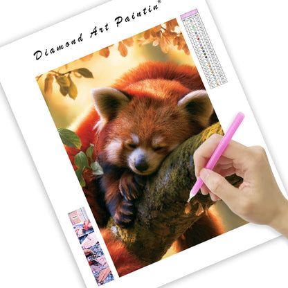 Vilande röd panda – Diamantmålning