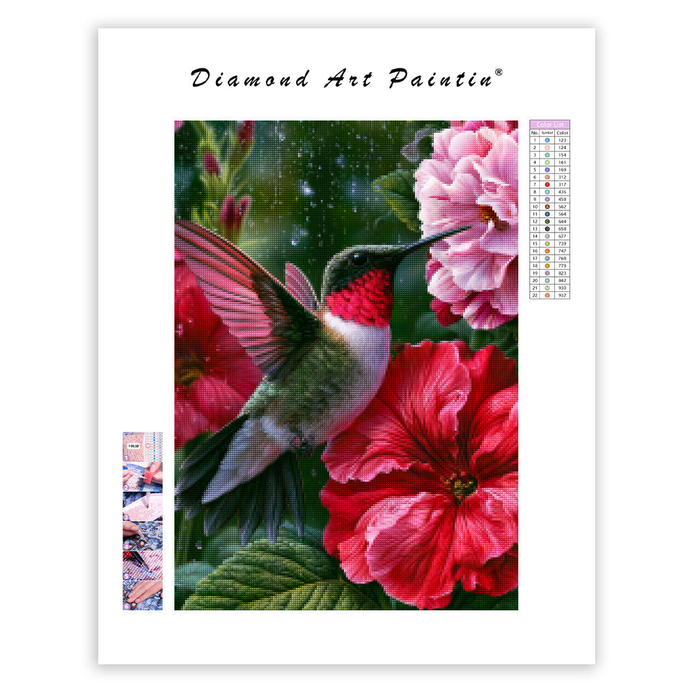 Rubinröd kolibri – Diamantmålning