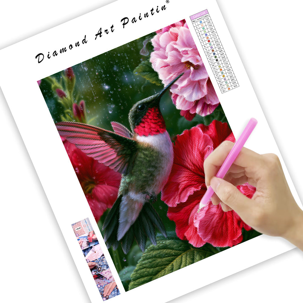Rubinröd kolibri – Diamantmålning