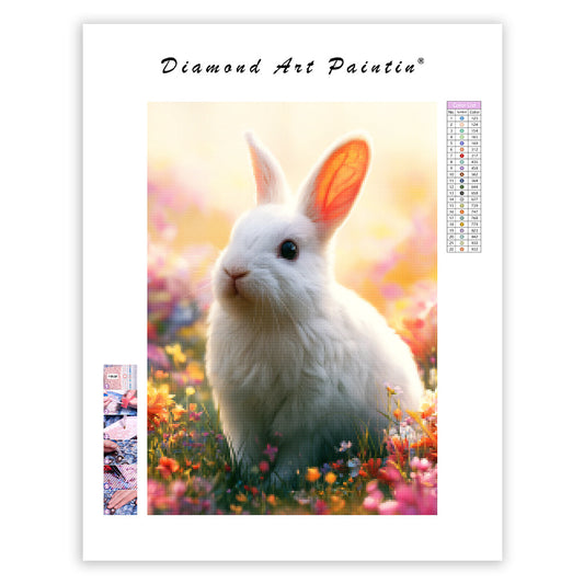 Kanin bland vilda blommor – Diamantmålning