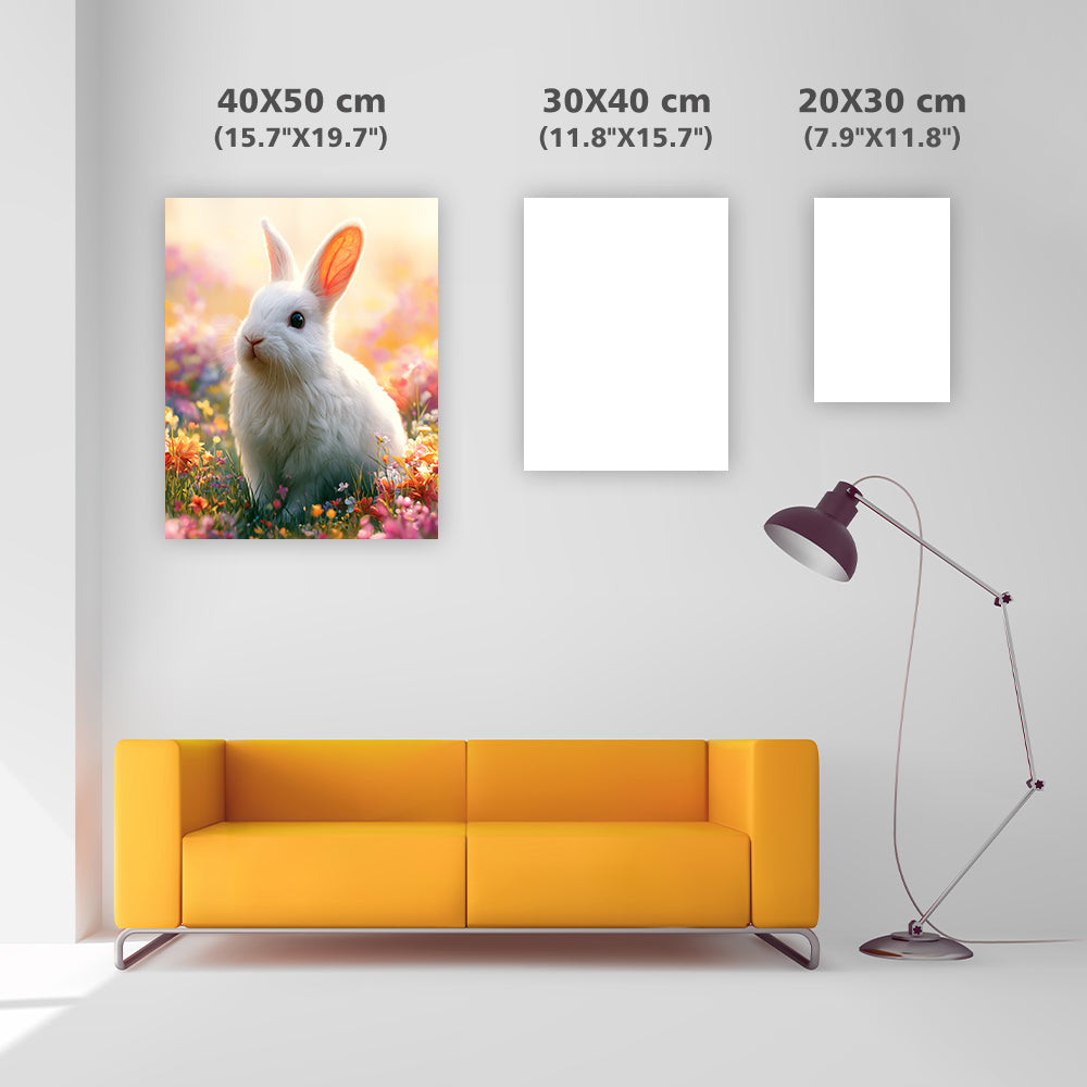 Kanin bland vilda blommor – Diamantmålning