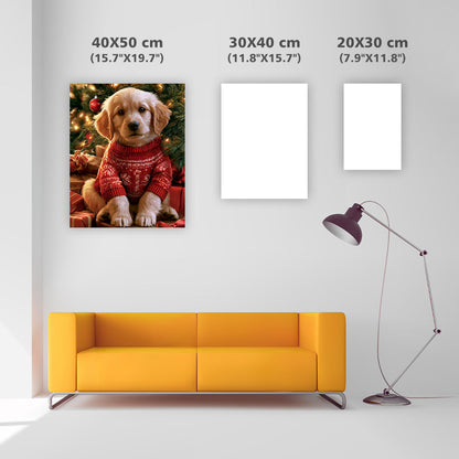 Golden Retriever till jul - DiamantmåLning